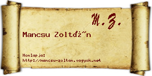Mancsu Zoltán névjegykártya